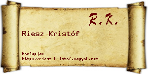 Riesz Kristóf névjegykártya