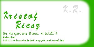 kristof riesz business card